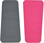 Heat Resistant Silicone Travel Mat Pouch for Hair Styling Tools, 2 Pack, 11 x 5 inches, Slip Resistant, Foldable, Easy-to-Clean, Multipurpose, Grey & Hot Pink