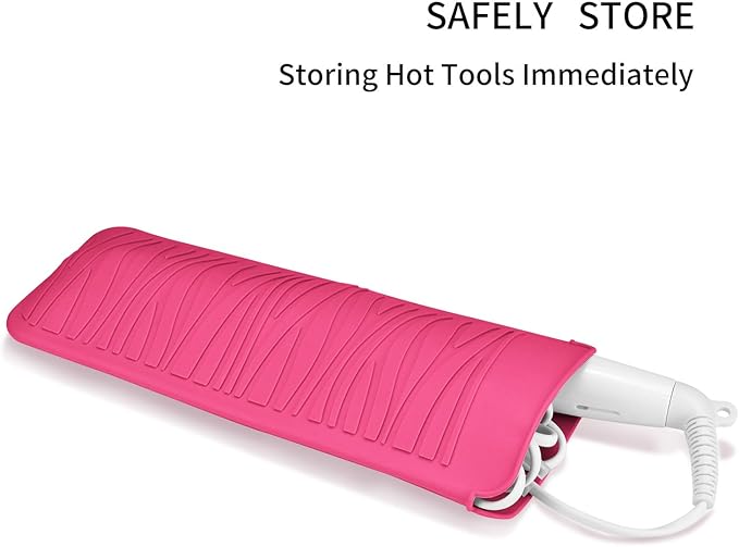 2 Pack Silicone Heat Resistant Travel Pouch for Straighteners, Crimpers, Curling Wands, Flat Irons and Hot Hair Styling Tools
