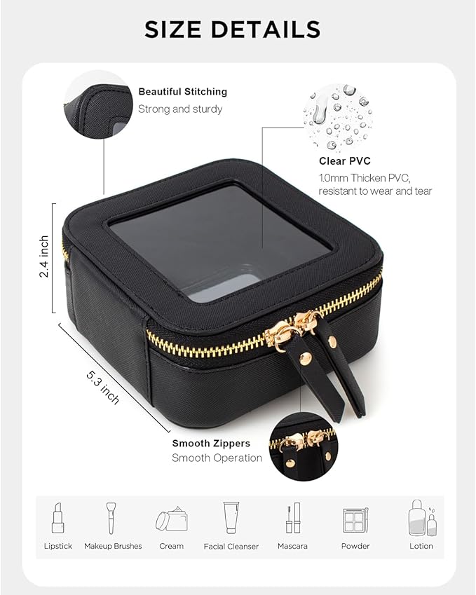 LETGO Clear Makeup Bags Small, Small Makeup Bag - Image 3