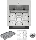 Small Kitchen Sink, 13x15 Inch Bar Sink Stainless Steel Drop In Small Kitchen by FAUENPEEY