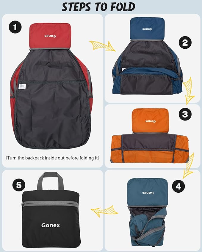Gonex 30L Ultra Lightweight Packable Backpack, Handy Foldable Daypack - Image 5
