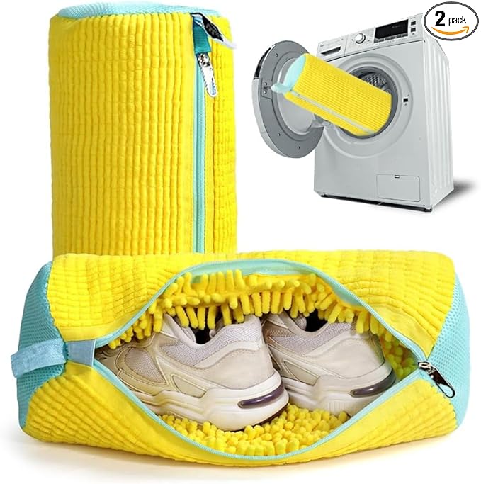 EPSCY Shoe Washing Machine Bag 2 Pack Yellow, 360° Wrap-Around Laundry Bags by EPSCY