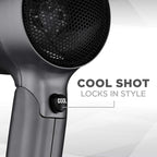 Conair Travel Hair Dryer with Dual Voltage,1875W Compact Blow Dryer with Folding Handle,Gray,(Pack of 4)