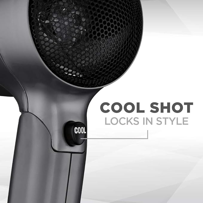 Conair Travel Hair Dryer with Dual Voltage,1875W Compact Blow Dryer with Folding Handle,Gray,(Pack of 4)