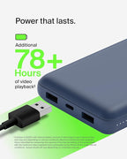 Belkin Portable Charger, USB C Power Bank 20000 mAh w/ 2 USB-A Ports, 15W w/ - Image 6