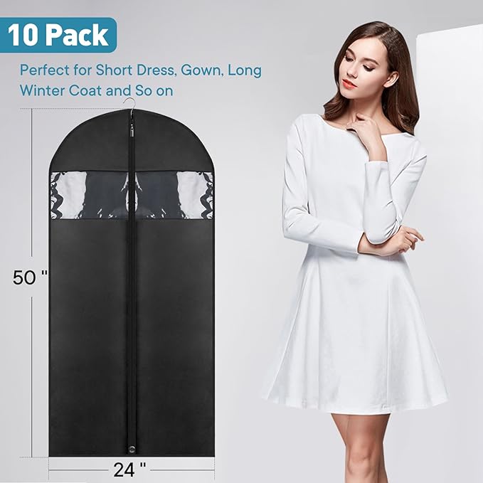 50" Black Garment Bag, Mens Suit Bags - Image 6