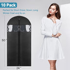 50" Black Garment Bag, Mens Suit Bags - Image 6