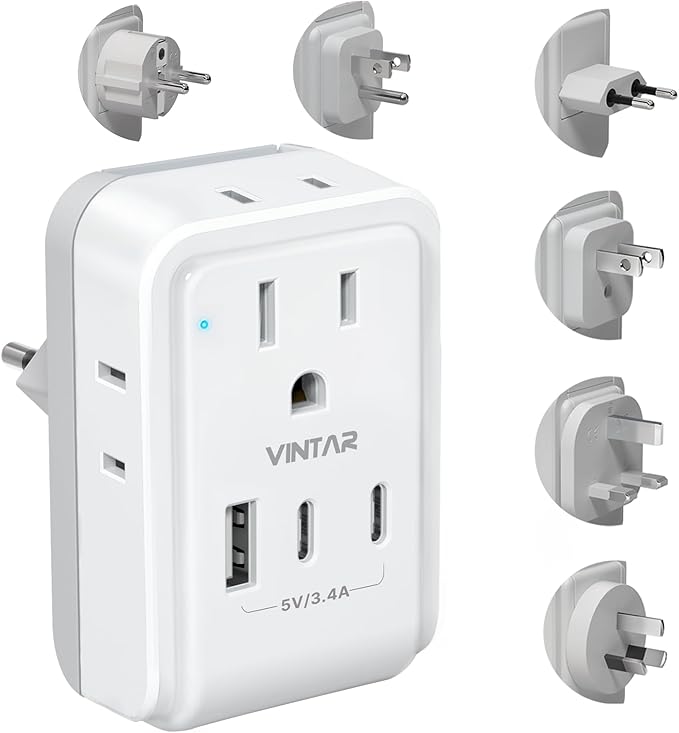 VINTAR Universal Travel Adapter Kit, International Power Adapter by VINTAR