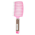 Bsisme Hair Brush, Curved Vented Brush for Faster Blow Drying, Professional Styling Hair Brushes for Women and Men, Paddle Detangling Brush for Wet Dry Curly Thick Straight Hair, Pink