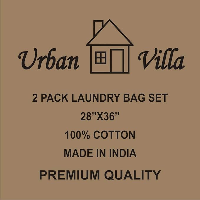 Urban Villa Laundry Bags 2 Pack Canvas Dirty Clothes Travel Laundry Bag|Machine - Image 4