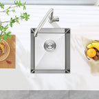 15 inch Undermount Bar Sink, Stainless Steel Handmade Single Bowl Kitchen Sink - Image 7