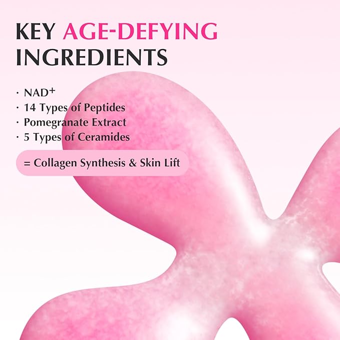 EQQUALBERRY NAD+ Peptide Boosting Smoothie Serum – Anti-Aging Korean Skin Care | Firming Serum with 5 Ceramides & Vegan Collagen for Wrinkles & Radiant Glow(1.01oz/30ml)