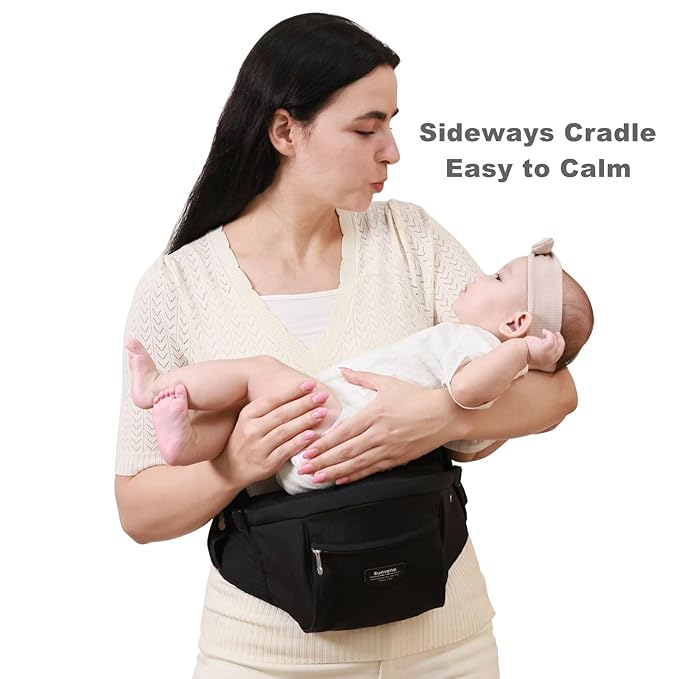 Sunveno Hip Baby Carrier with Seat, Ergonomic Baby Hip Carrier, Front-Facing - Image 5