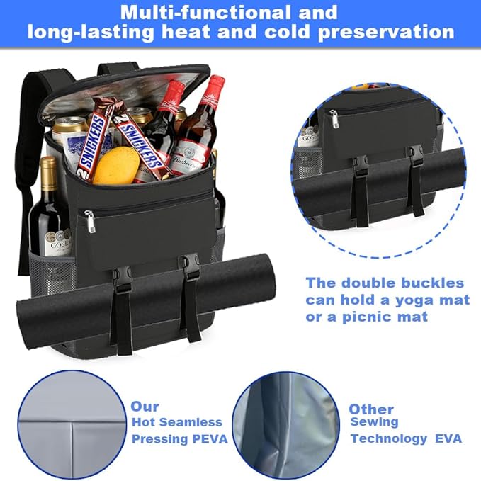 Cooler Backpack, 30 Cans Backpack Coolers Insulated Leak Proof - Image 6