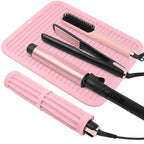 Oversize Silicone Heat Resistant Mat, Professional Hot Hair Tools Mat for Curling Iron, Flat Iron, Hair Straightener, Portable Hot Pad Cover with Velcro for Travel Home Salon(14.2" x 11.0")