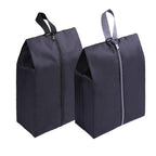 Travel Shoe Bags Set of 2 Waterproof Nylon with Zipper for Men & Women (2 Pack - Black)