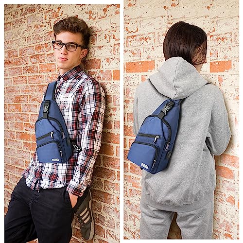 Crossbody Sling Bag Men (Blue / Large)