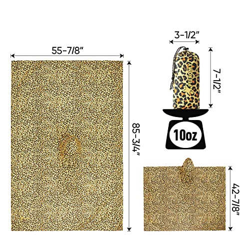 Hooded Rain Poncho for Adults (Leopard)