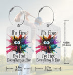 2 Pack Luggage Tags for suitcases Funny Cute I'm Fine It's Fine Luggage Tag (It's Fine)