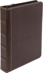 Samsill Vintage Leather Mini 3 Ring Zipper Binder, 1 Inch Round Ring Capacity by Samsill