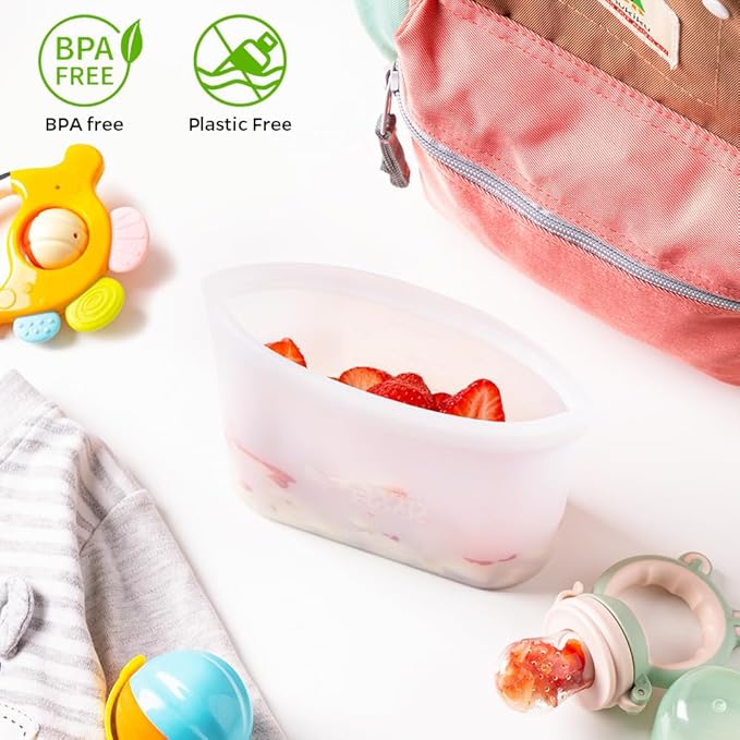 Reusable 100% Silicone Food Storage Bags, Sandwich Snack Bags New Generation - Image 3