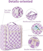 Narwey Small Checkered Hanging Travel Toiletry Bag - Image 7