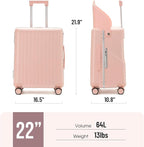 22 Inch Hardside Checked Luggage - 40L Spinner Suitcase W/TSA Lock - Image 7