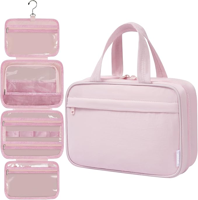 Toiletry Bag For women, Portable Hanging Organizer, 4 Leakproof Compartment for by PREZON