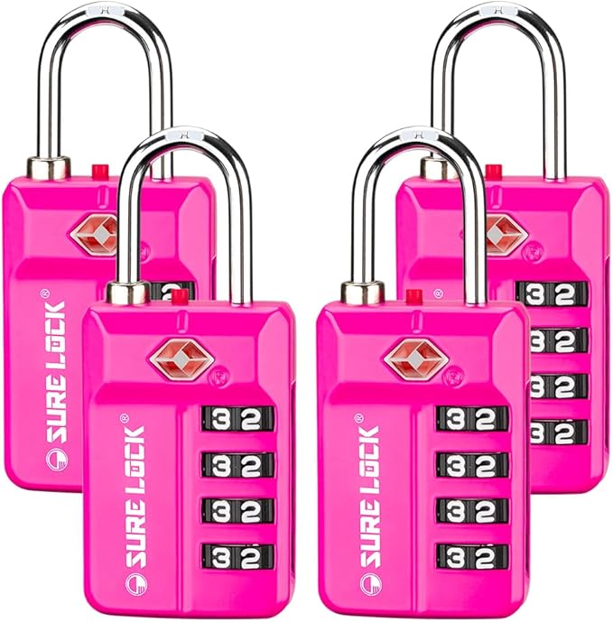 SURE LOCK TSA-Approved 4-Digit Resettable Combination Lock by LOCKDEPOT