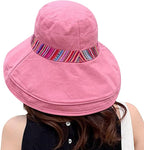 Women Wide Brim Sun Hats Metal Wired Edge Summer UV Protection Beach Fishing Hat - Image 2