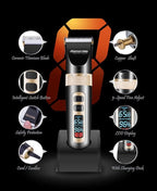 Maxshop Cordless Hair Clippers for Men Kids Grooming Hair Cutting & Trimming Kit with Guide Combs Charging Dock (Gold)