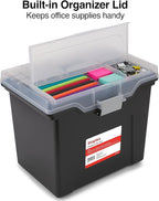 STAPLES File Folder Tote, Portable Filing Box, Letter Size Hanging Folders - Image 3