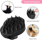 URTHEONE Scalp Massager Shampoo Brush, Soft Silicone Scrub Brush, Relax Scalp, Reduce Dandruff, Promote Hair Growth, Scalp Scrubber for Wet/Dry Hair, Shower Care Tool (Black)