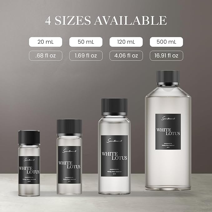 Scentiment Diffuser Oil - White Lotus | Aromatherapy Home Fragrance | Inspired by 5-Star Hotels | Luxurious Scent with Notes of Wild Fig, Vetiver, Almond, Sandalwood (20 mL)