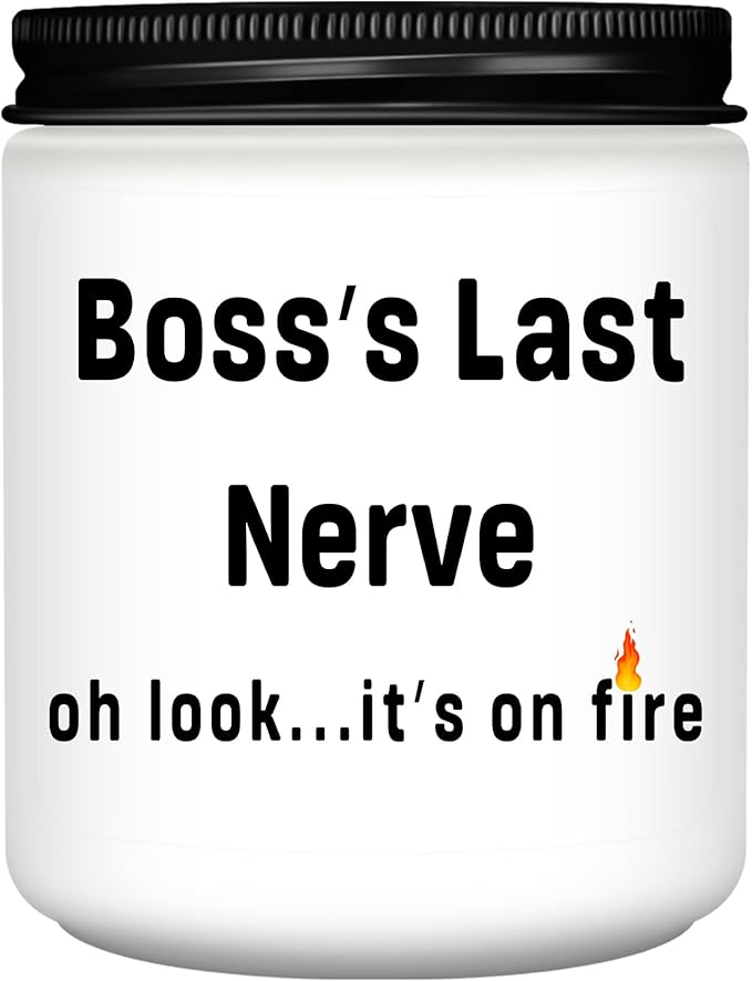 Boss Gifts,Boss Lady Gifts for Women, Men, Funny Anniversary Christmas Birthday Best Gift for Him, Her - Lavender Scented Candles