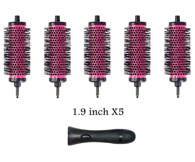 LIGICKY Blowout Brush Set with 1.9’’ Detachable Barrels Round Brushes Hair Styling Tool, 1 Handle 5 Barrels, Small