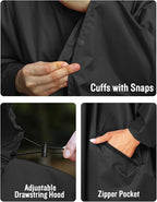 SaphiRose Unisex Rain Poncho Hooded Waterproof Raincoat - Image 5
