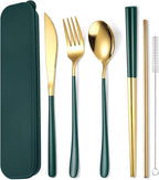 AARAINBOW 6 Pieces 18/8 Stainless Steel Flatware Set Portable Reusable Cutlery by AARAINBOW