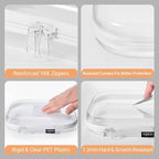 6 Pack Clear Hard Shell Zipper Case, Hard Plastic Organizer Pouches - Image 5