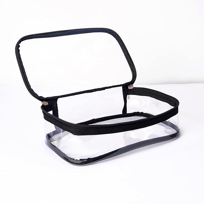 Portable Zippered Transparent Vinyl Travel Cosmetic Bag Clear PVC Makeup Kits - Image 2