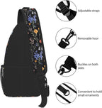 SUPLUCHOM Sling Bag Vintage Botanical Flower Wildflower Hiking Daypack - Image 5