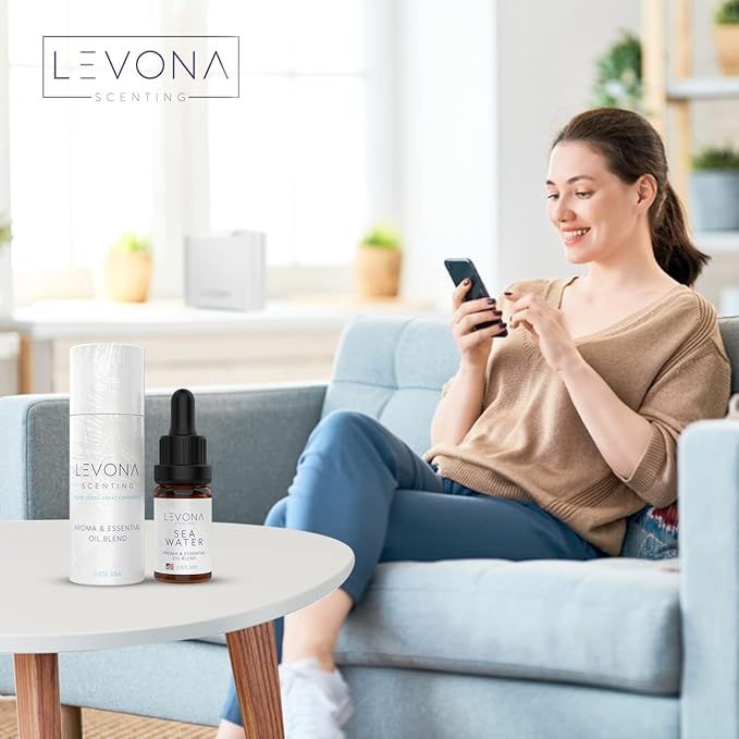 Levona Scent Essential Oil for Diffuser: Home Luxury Scents Fragrance Oil - Aroma Oil for Humidifiers - Hotel & Office Diffuser Oils - Essential Oils for Diffusers for Home - 10 Ml - Sea Water