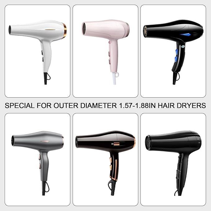 2pcs Hair Dryer Diffuser Nozzle Chi Blow Dryer Nozzle Flexible Nozzle Hair Dryer Nozzle Blow Diffuser Attachment Hair Dryer Diffuser Replacement Accessory Curly Volumizing Black