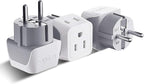 Ceptics Schuko Germany, France Plug Adapter, Dual Input by Ceptics