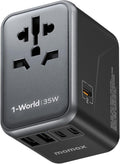 MOMAX Universal Travel Adapter, PD 35W Fast International Power Adapter by MOMAX