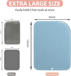 Large Silicone Heat Resistant Mat, Portable Travel Hot Hair Tools Holder Pad for Curling Iron, Flat Iron, Hair Straightener and Other Styling Tools(12.0" x 9.0")