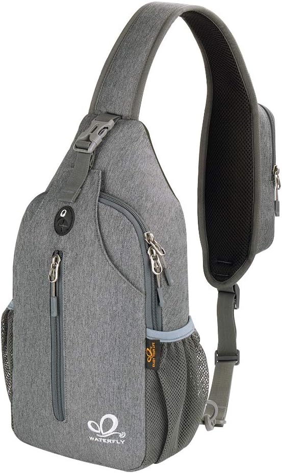 WATERFLY Crossbody Sling Backpack Sling Bag Travel Hiking Chest Bag Daypack by Waterfly