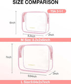 BAGSMART Clear Toiletry Bag, 2 Packs TSA Approved Water Resistant Quart Size - Image 2
