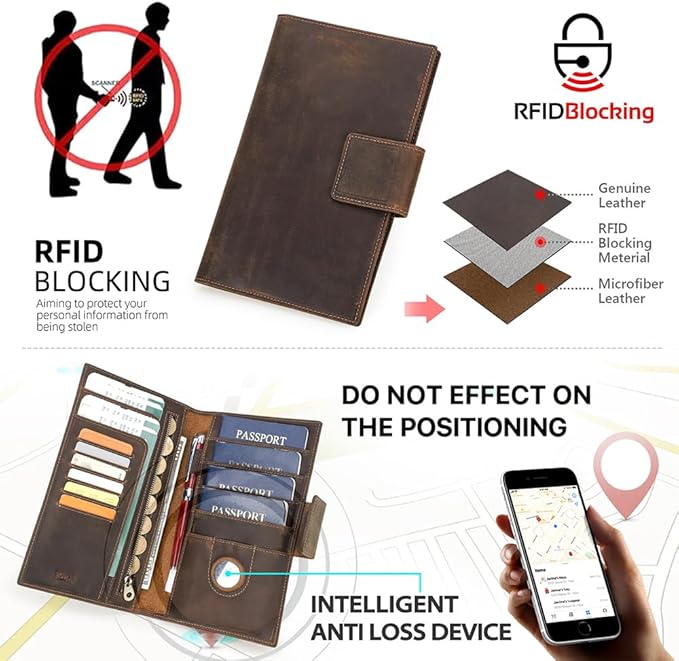CONTACTS Full Grain Leather Family Passport Holder - Image 2