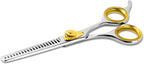 SHARF Gold Touch Barber 5.75 Inch, 20-Tooth Professional Thinning Shears 440c Japanese Stainless Steel Barber Scissors For Men and Women